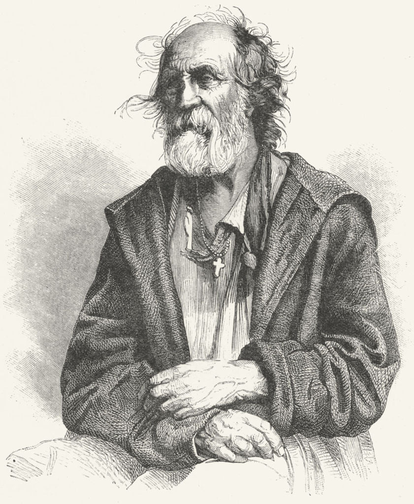 UKRAINE. A Kiev Pilgrim c1885 old antique vintage print picture